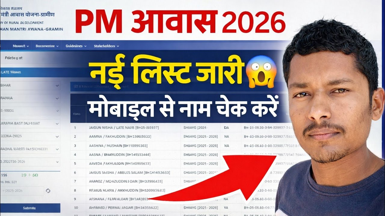 PM Awas Yojana Gramin 2026 New List | मोबाइल से अपना नाम कैसे चेक करें | PMAY-G List Check