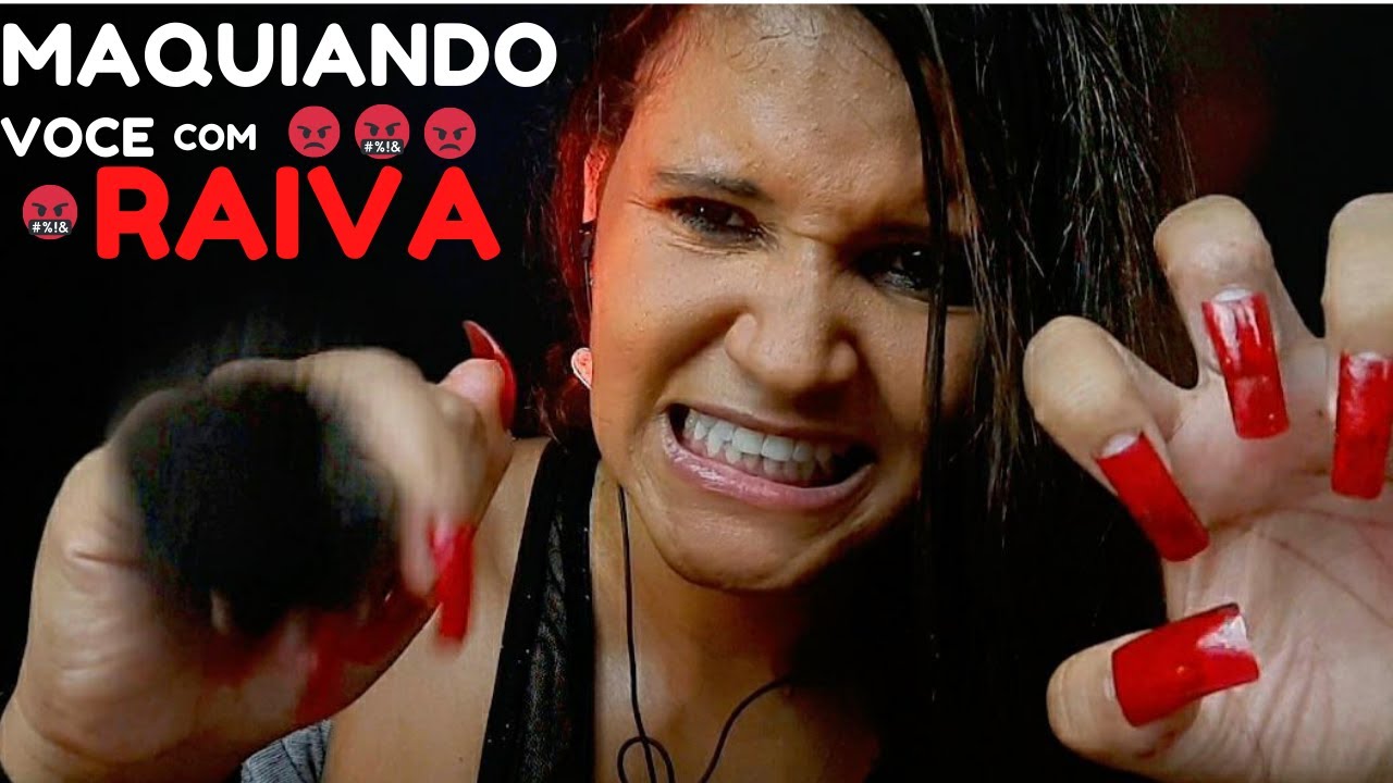 ASMR MAQUIANDO VOCE COM RAIVA 😡 FAST & AGGRESSIVE 😡 makeup application