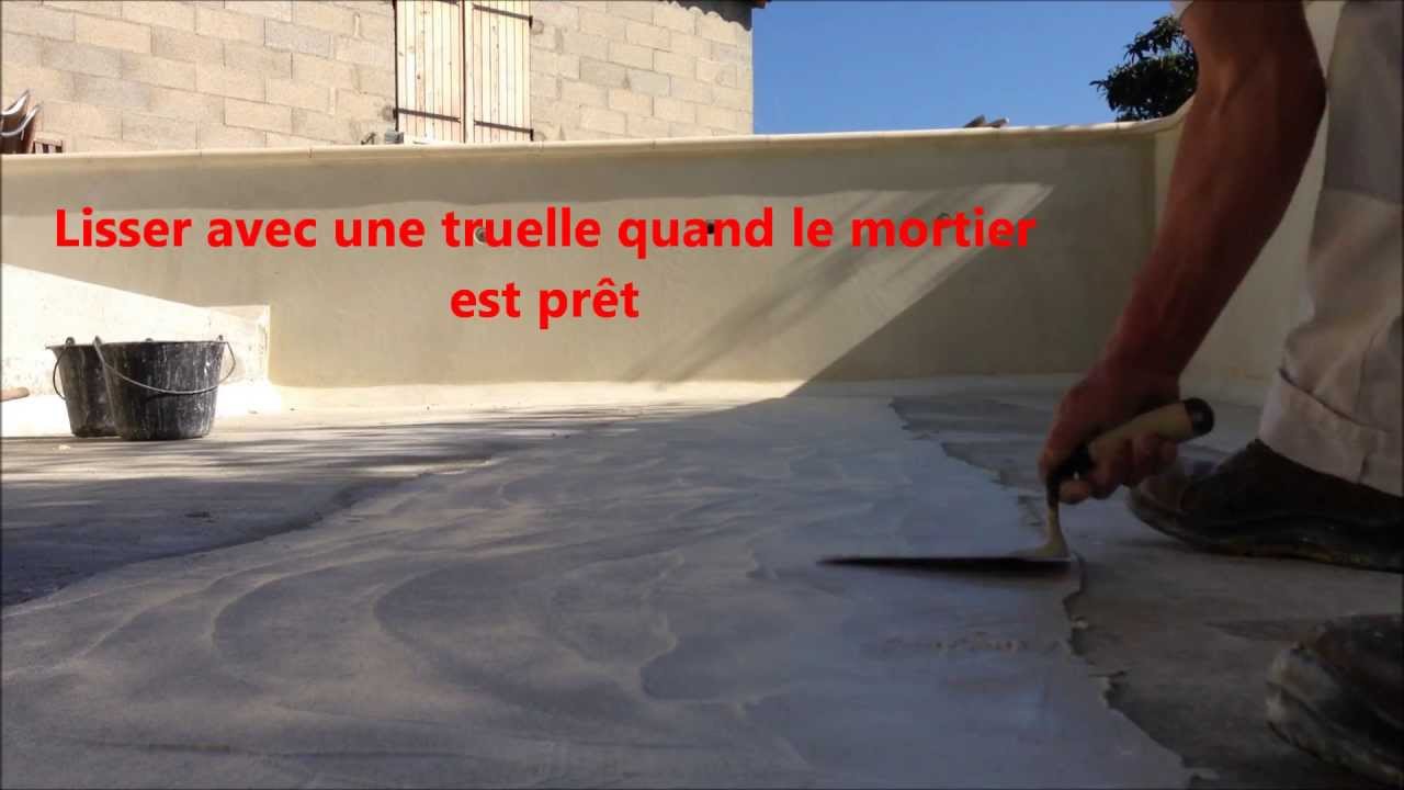 Enduit de finition dalle de la  piscine et &eacute;tanch&eacute;it&eacute; Ma&ccedil;onnerie Martinez