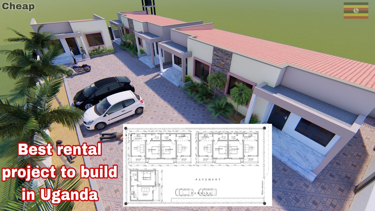 Low budget rental units on 100ft by 50ft in Uganda(5 double rooms)