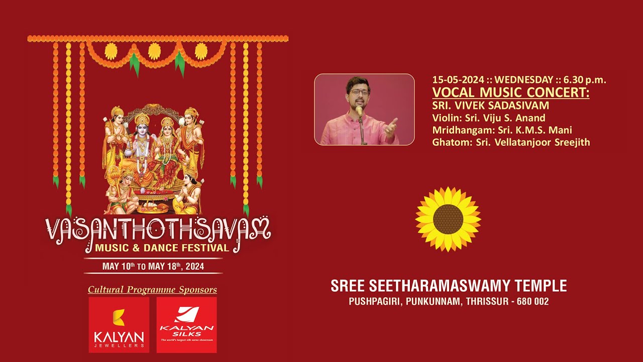 VASANTHOTHSAVAM 2024 Day -06 | VOCAL MUSIC CONCERT: SRI. VIVEK SADASIVAM