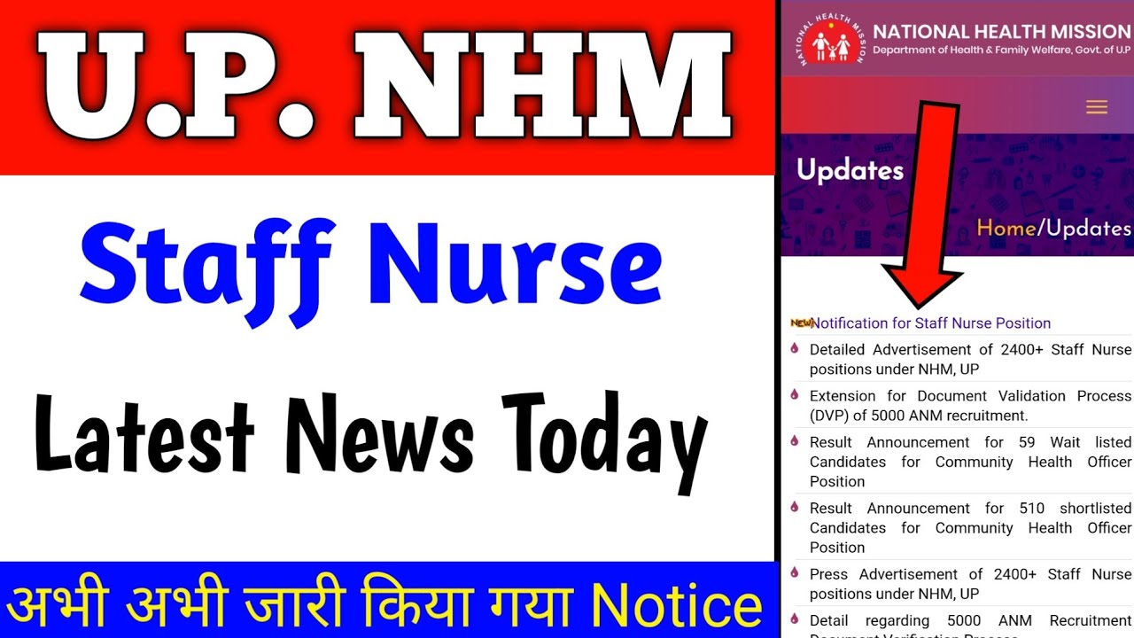 up staff nurse vacancy 2021 | up nhm latest news | up nhm news today | Devesh Deo
