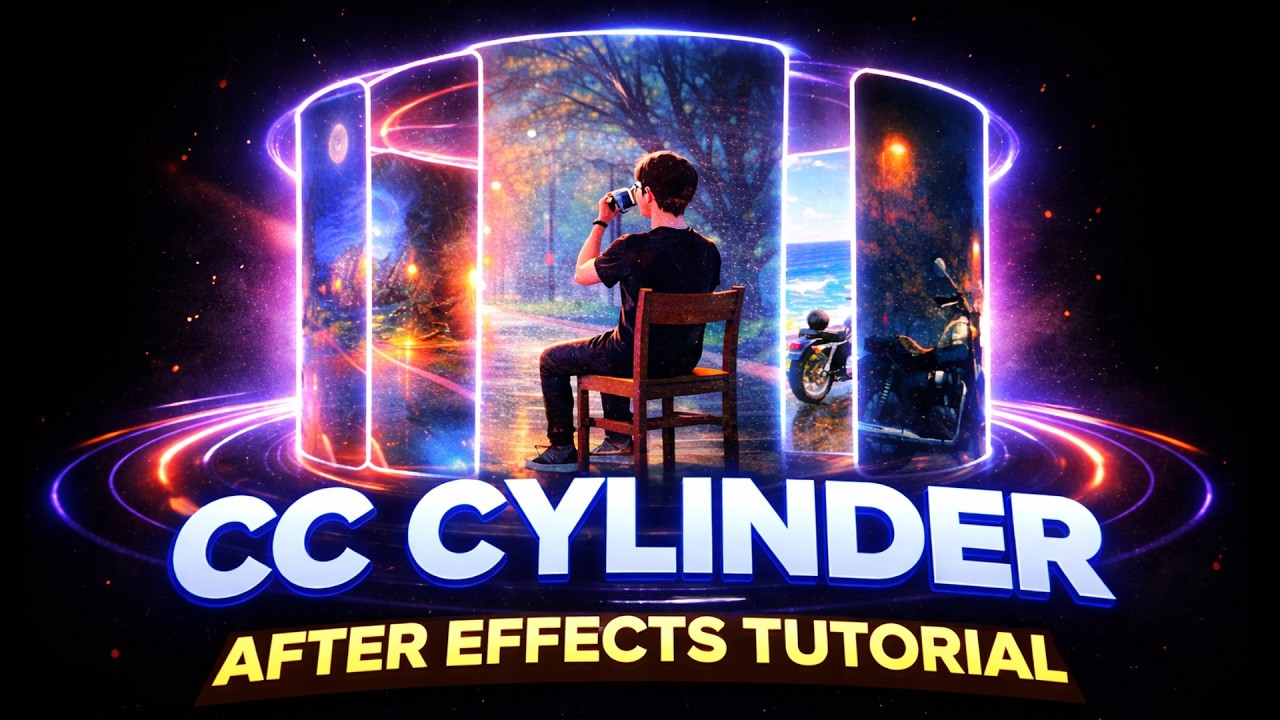 Как создать 3D-вращение изображения (цилиндр CC) в After Effects