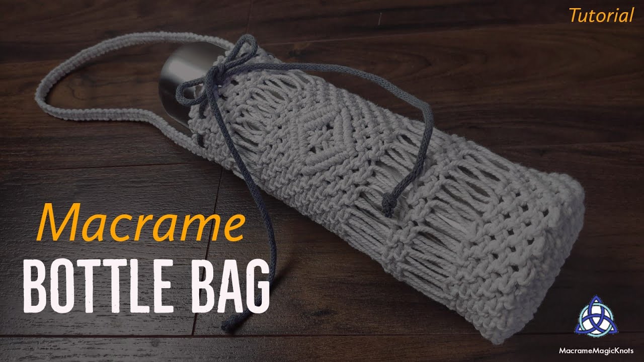 MACRAME Water Bottle BAG Tutorial | Macrame Bottle Holder DIY | EASY Bottle Craft