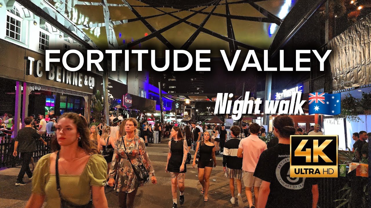 Fortitude Valley Night Walk 4K 🌃 | Brisbane Nightlife Walking Tour