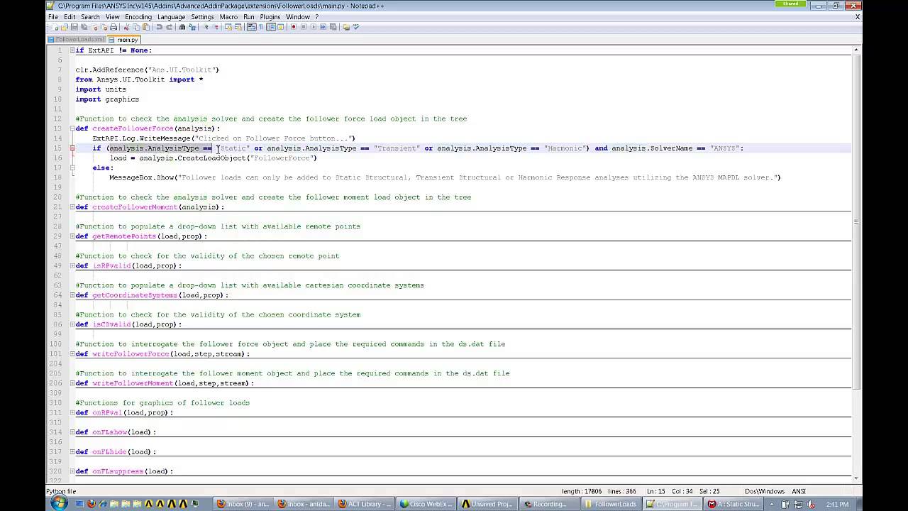 ANSYS Customization Lesson--Creating XML and Python