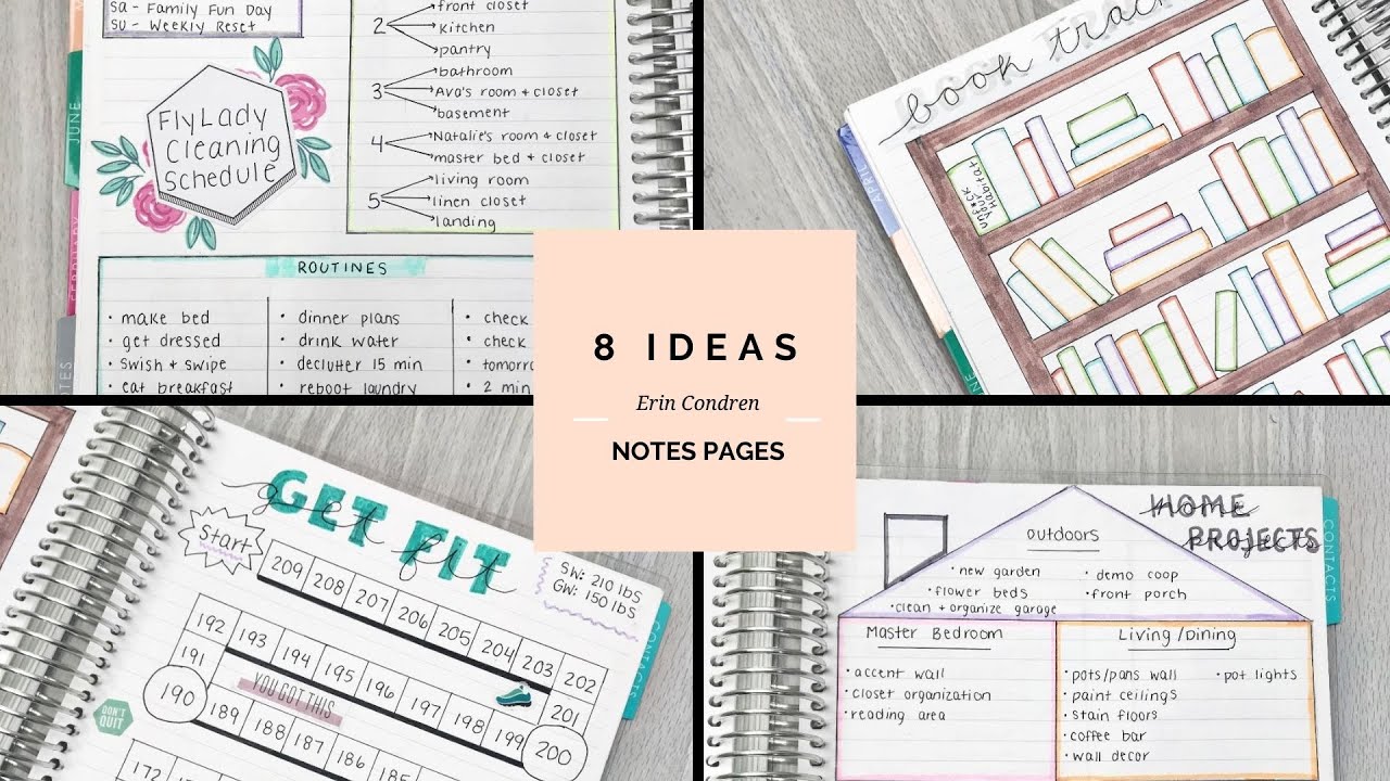 Notes Page Ideas for Your Erin Condren Life Planner!