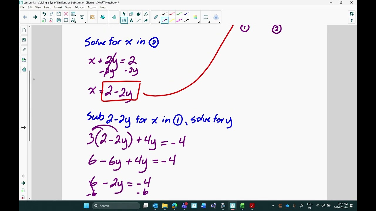 Lesson 4.3: Solving a System of Linear Equations by Substitution (Video Lesson)