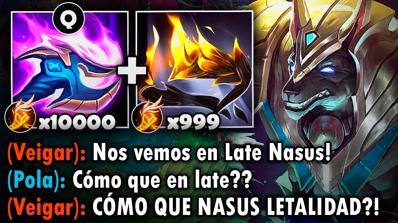 Nasus pero mi Q derrite el 100% de vida con esta build de letalidad