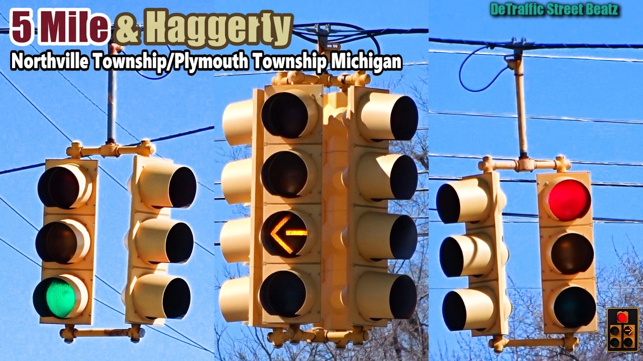 Incandescent Flashing Yellow Arrow Traffic Lights | 5 Mile & Haggerty