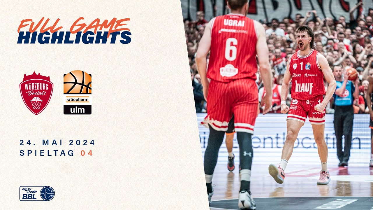 Würzburg Baskets vs. ratiopharm ulm - Full Game Highlights - Viertelfinale, Spiel 4, Saison 23/24
