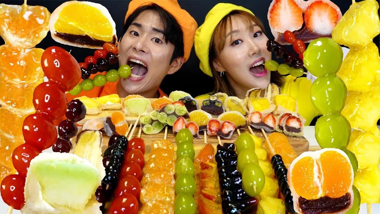 ASMR MUKBANG 탕후루 인기탑승🍭 레전드 디저트 과일 탕후루🍑🫐+과일 찹쌀떡🍓🍊 먹방!! Tanghulu+Fruit Glutinous Rice Cake