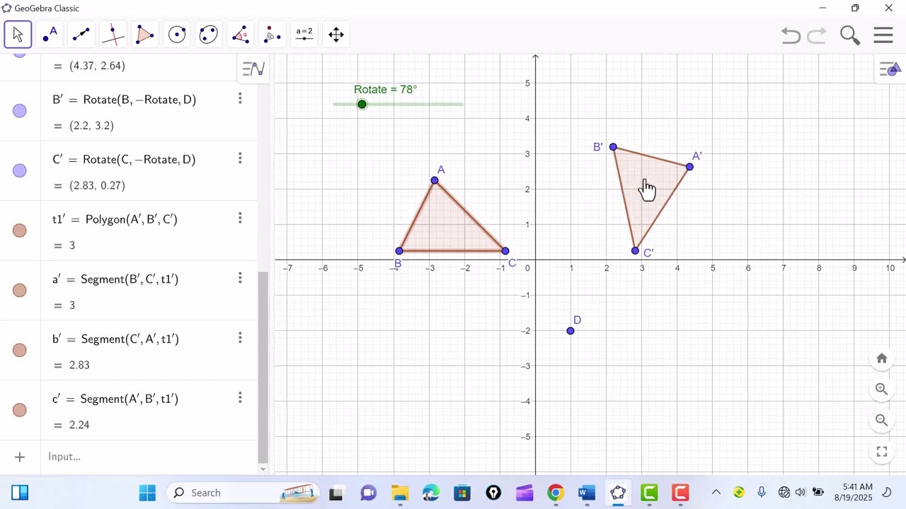 Rotation in Geogebra