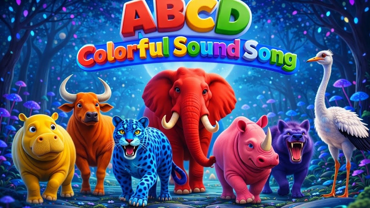ABC Colorful Safari Animals Song | Nursery Rhymes | ABC Songs | ABC Animals Sounds
