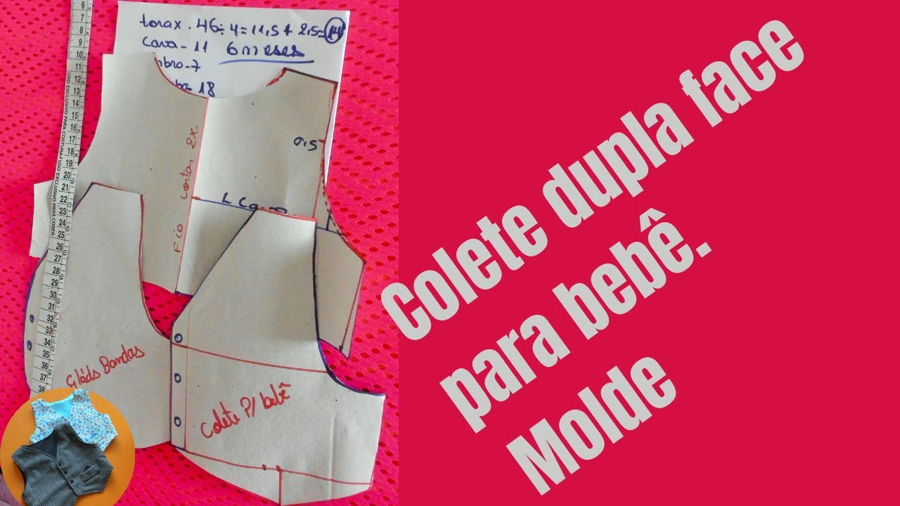Colete dupla face para bebê molde/Gláds Bandas, Costurandopano.com