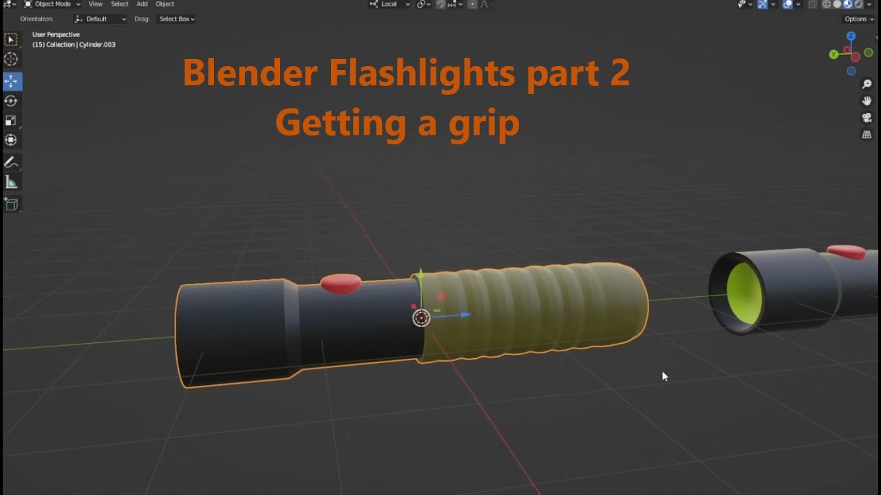 Blender easy flashlight tutorial (part 2) Grips