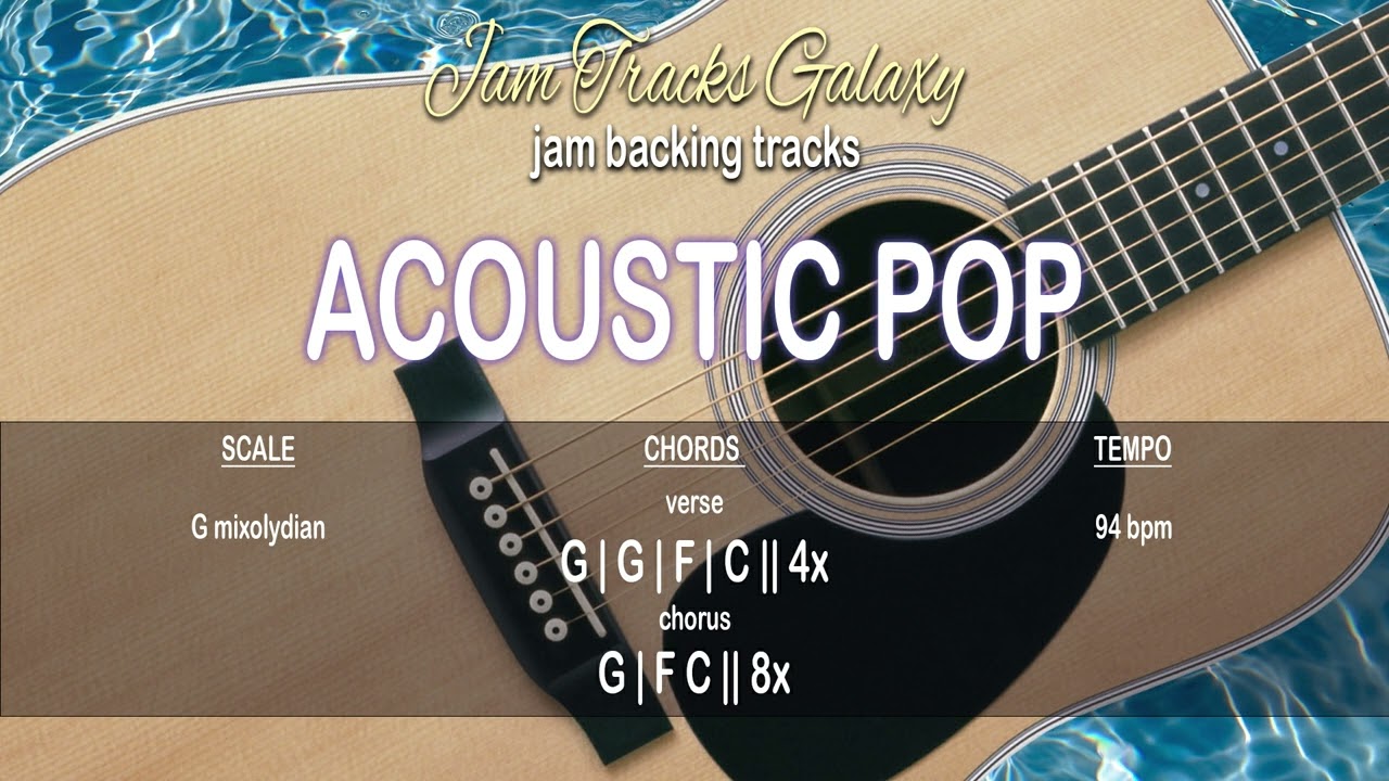 ACOUSTIC BACKING TRACK in G mixolydian (94 bpm)