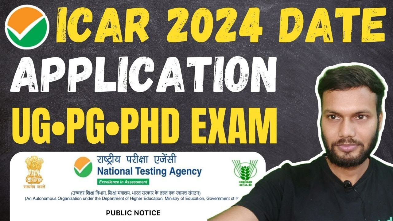 ICAR Application Form 2024? | ICAR 2024 Exam Date😍 | ICAR UG Exam 2024 | ICAR PG/PhD Exam 2024 Date