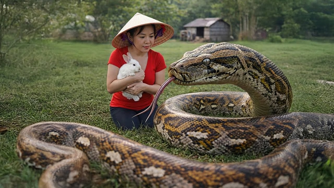 A Quiet Rural Day… Until a Giant Python Appeared Near the Farm