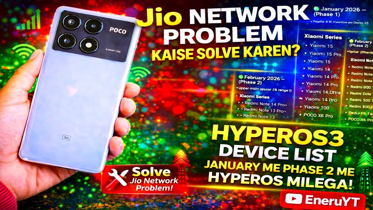 Good News : POCO X6 PRO Jio network 🛜 problem fix | Hyper Os 3 Device january list