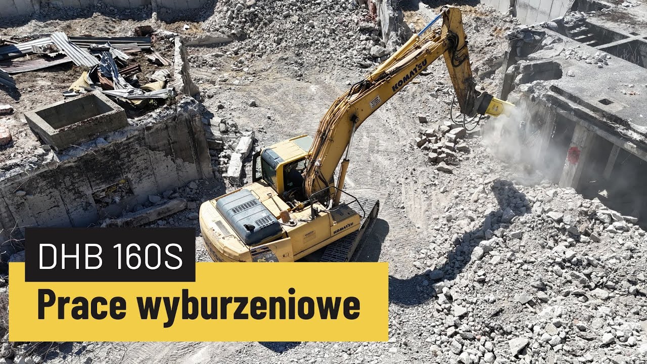 Prace wyburzeniowe w Krakowie z młotem hydraulicznym DHB 160S