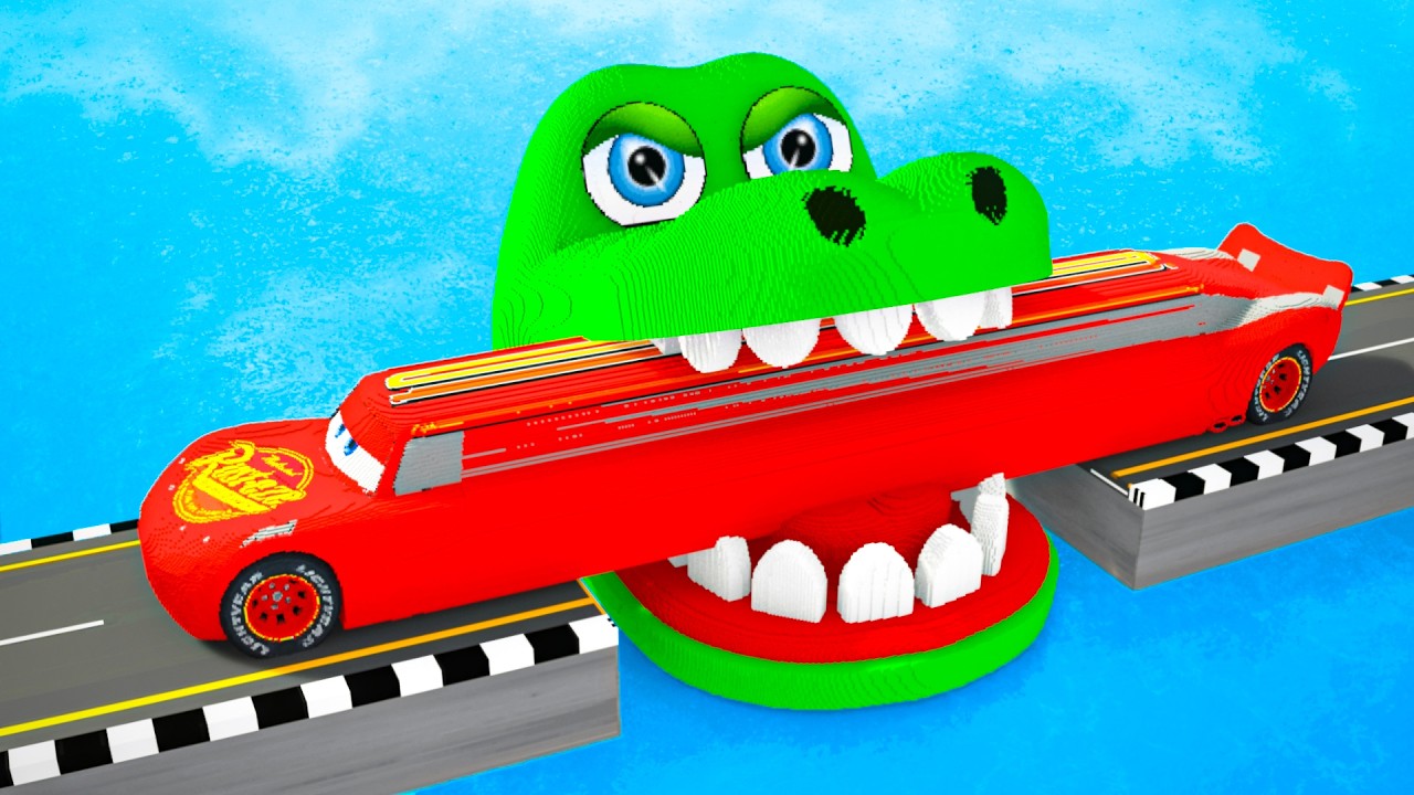 LONG CARS vs CROCODILE in Teardown