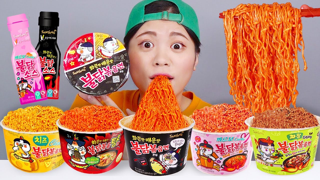 Macarrão Picante de Fogo Coreano de Loja de Conveniência Mukbang DONA