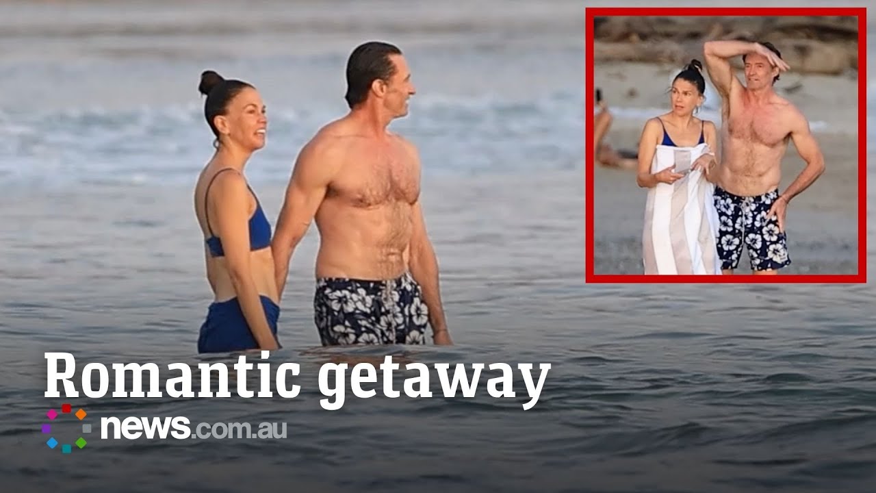 Hugh Jackman and Sutton Foster hit the beach in Costa Rica