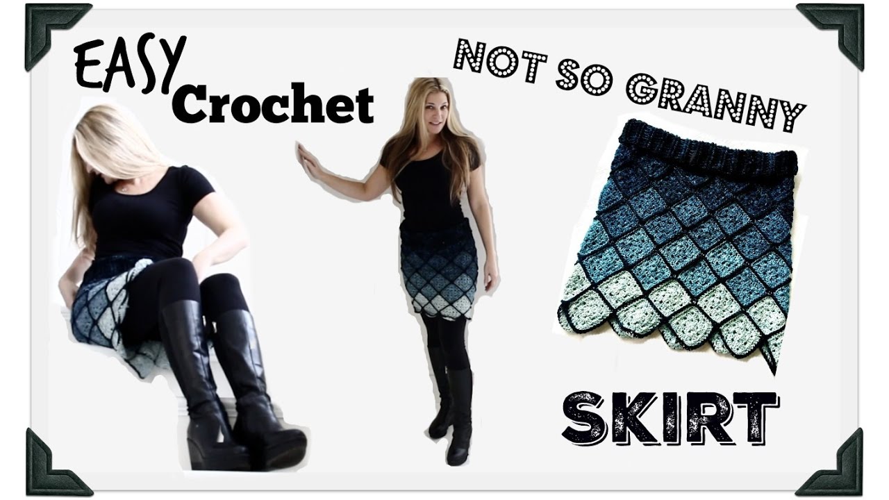 Easy Crochet Ombre Granny pencil  Skirt