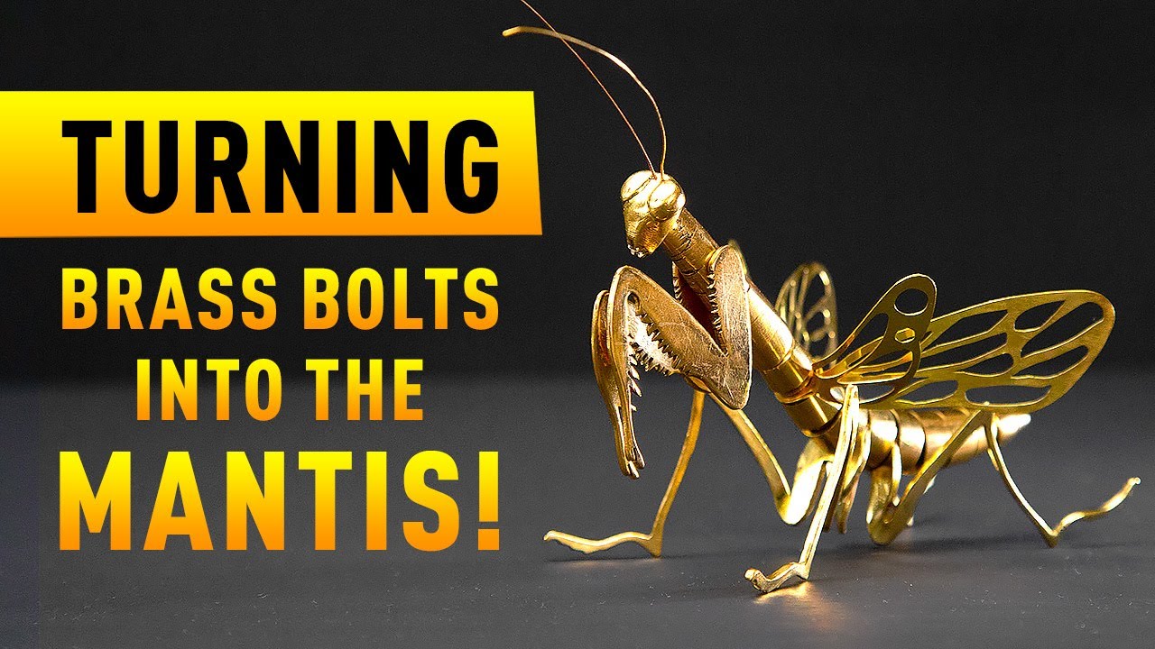 Fancy Brass Mantis Made From Bolts