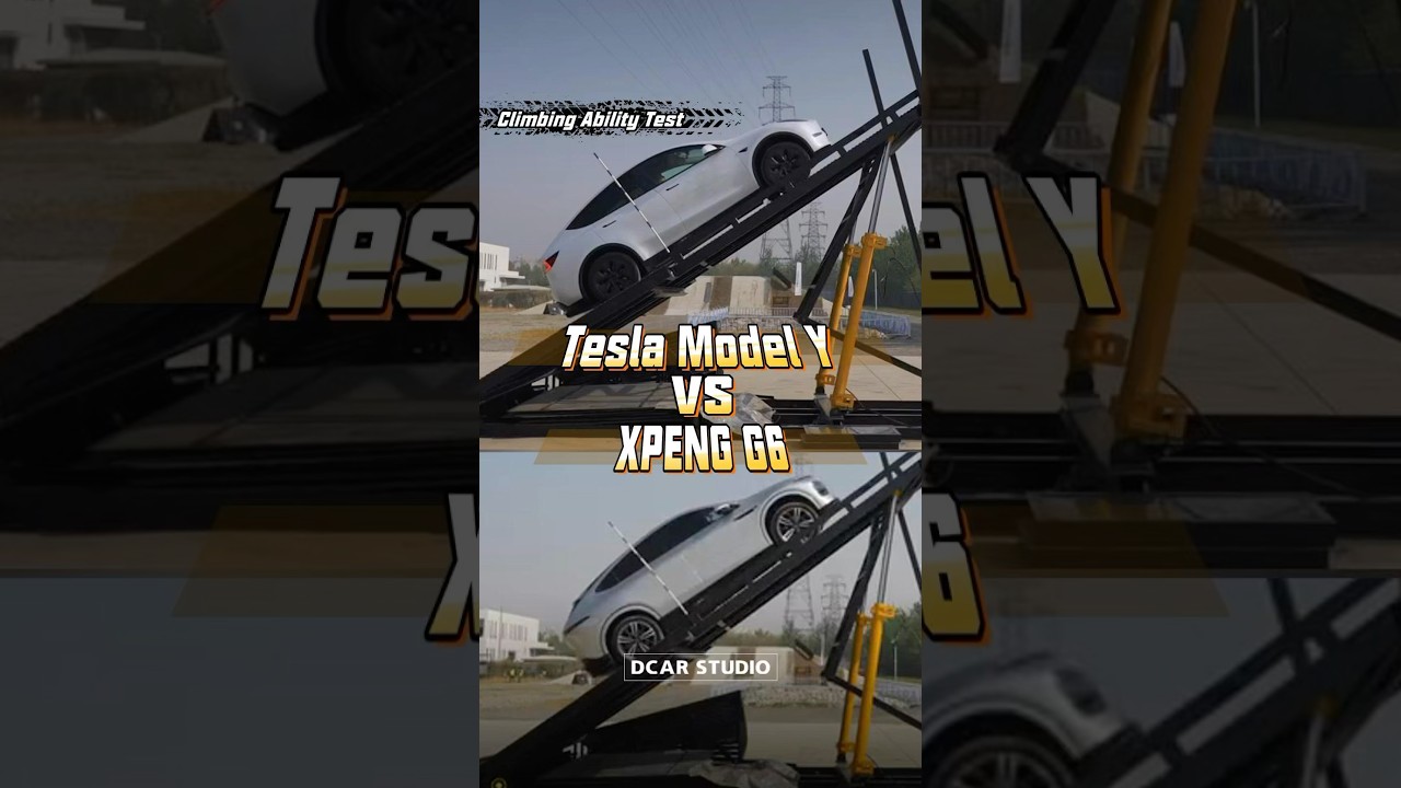 Tesla Model Y & XPENG G6 Climbing Test #tesla #xpengg6  #offroad  #suv