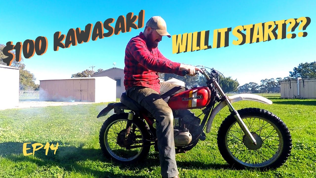 WILL IT START? $100 MOTORCYCLE! Kawasaki KV100 100cc 2 Stroke Enduro Project at Rusted Iron Ranch