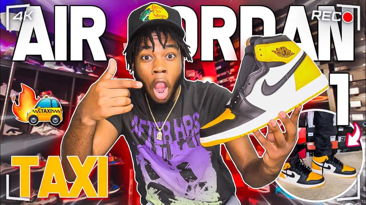 AIR JORDAN 1 TAXI YELLOW TOE ON FEET REVIEW! THE LEATHER IS INSANE ON THESE!