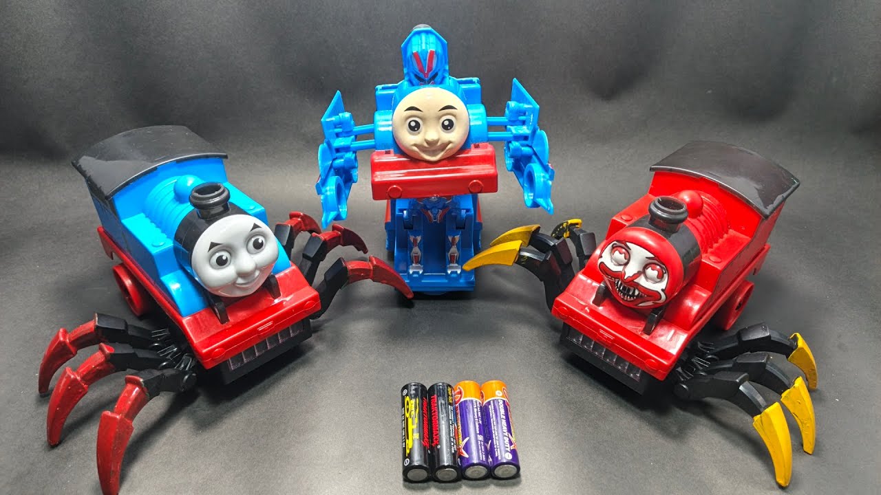 UNBOXING & MERAKIT KERETA API THOMAS LABA-LABA - KERETA CHO CHO CARLES - ROBOT THOMAS AND FRIENDS