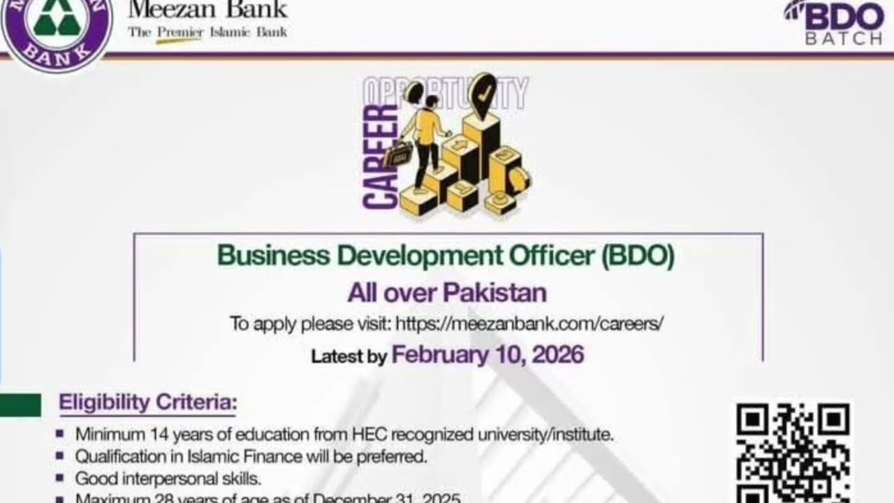 Meezan Bank Business Development Officer (BDO) Jobs 2026 - Complete Application Process