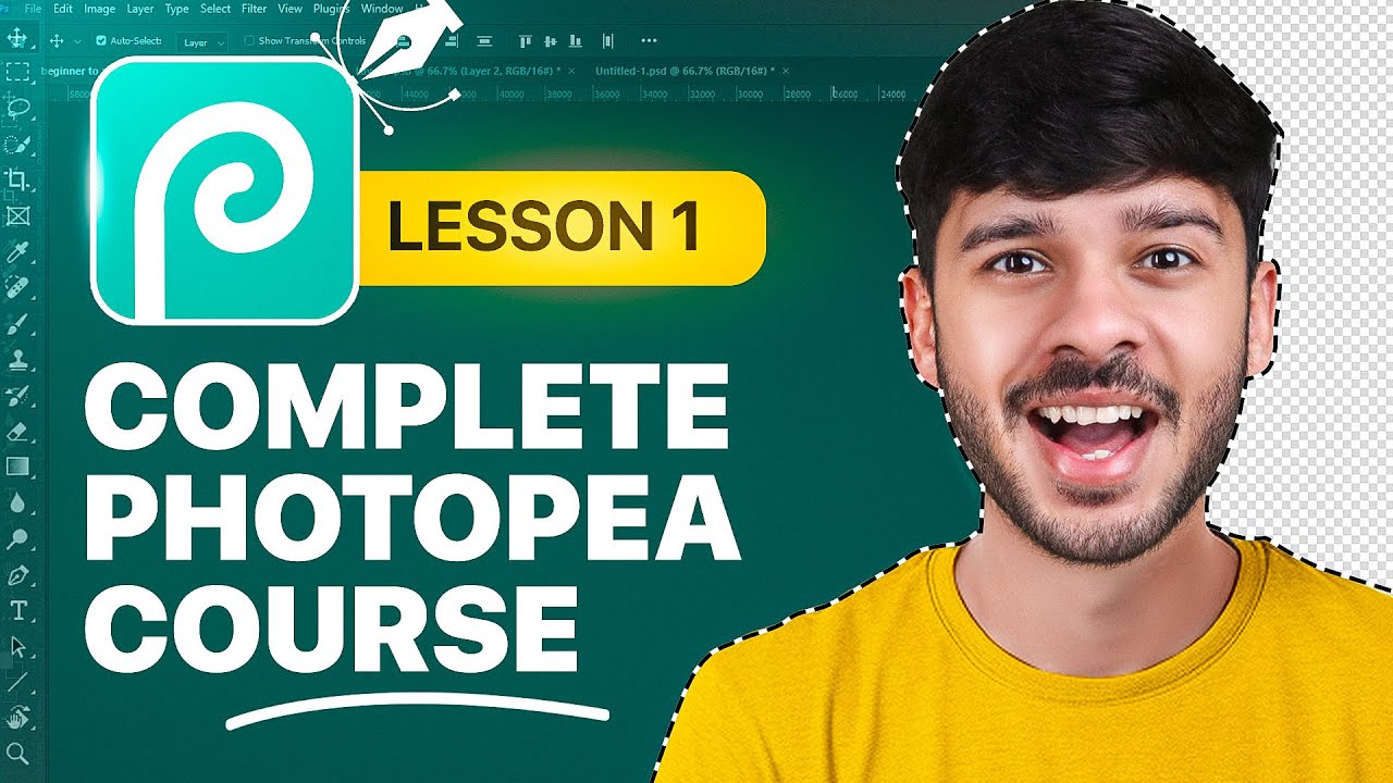 Photopea Tutorial Beginner to Advance - Lesson 1