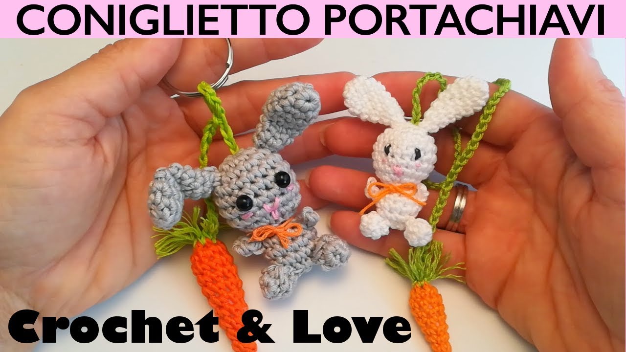 Tutorial Mini Coniglietto Amigurumi portachiavi o segnalibro (sub. Eng. y Esp)