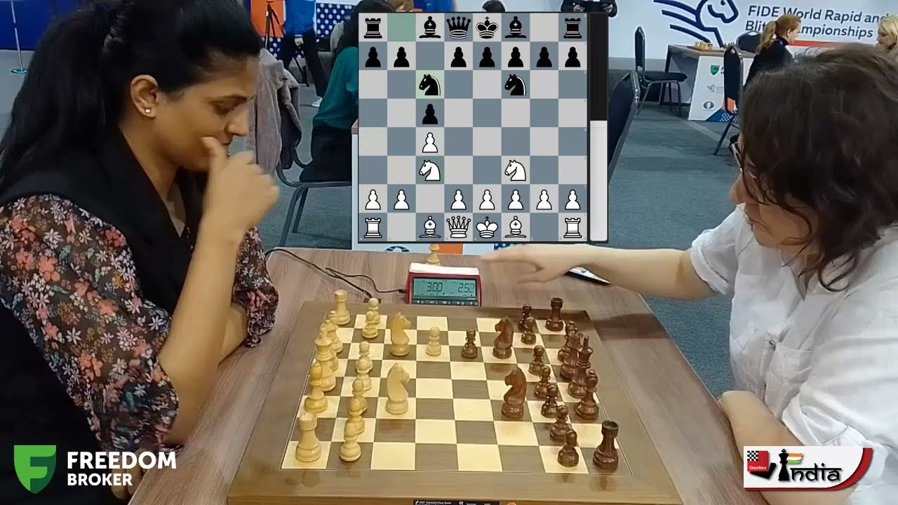Harika vs Nana - How quickly everything turns 180° in 15 moves | World  Blitz 2022 Women