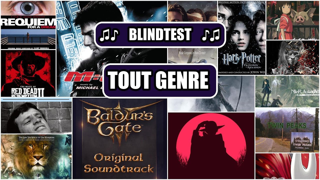 BLINDTEST - TOUT GENRE (FILMS, JEUX-VID&Eacute;O, ANIME, DISNEY...) (guess the song quiz)