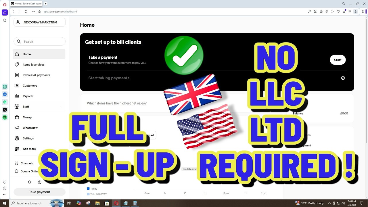 How to Create a Square Up Account Without an LLC & LTD (2026) | Square Up Account Full Sign Up Guide