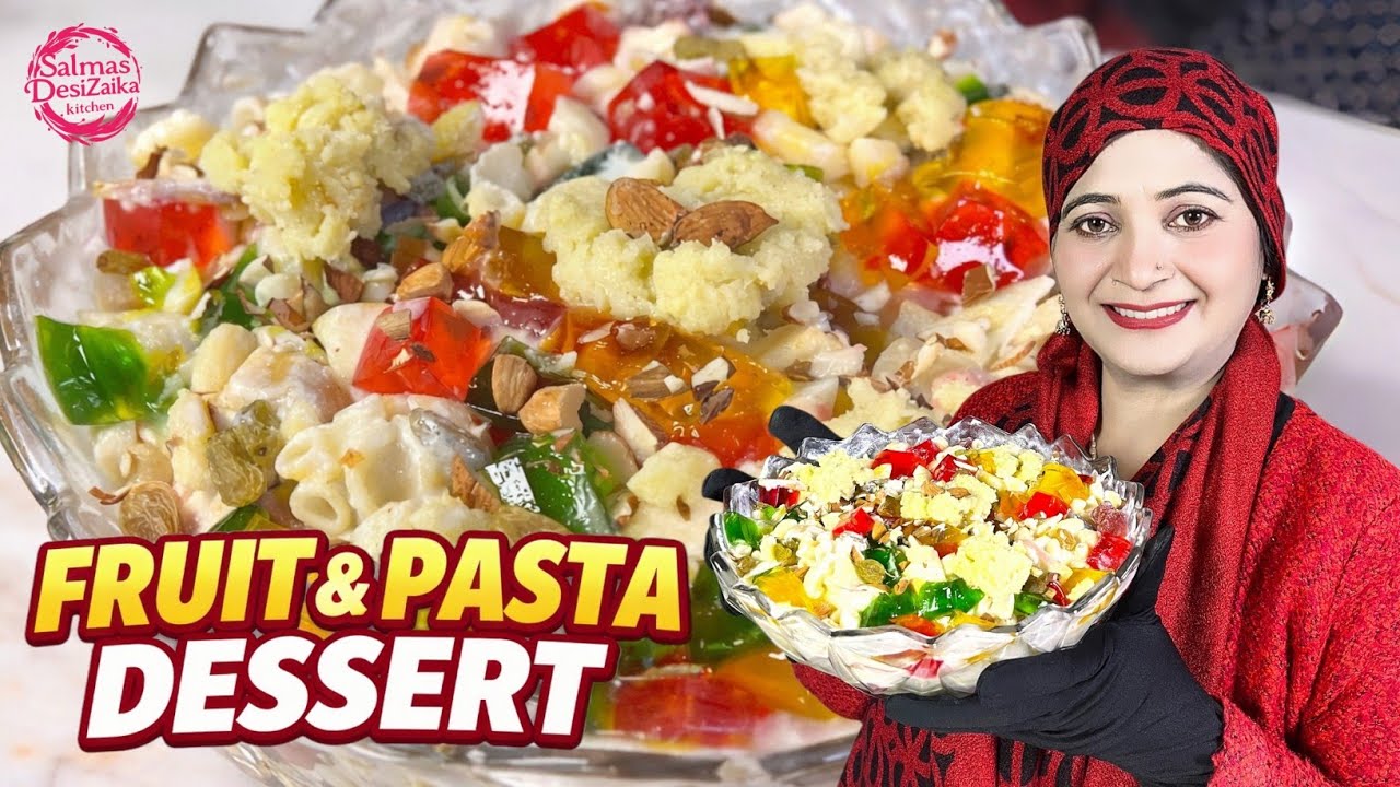 Fruity Creamy Pasta Dessert Chaat | Easy Desi Recipe