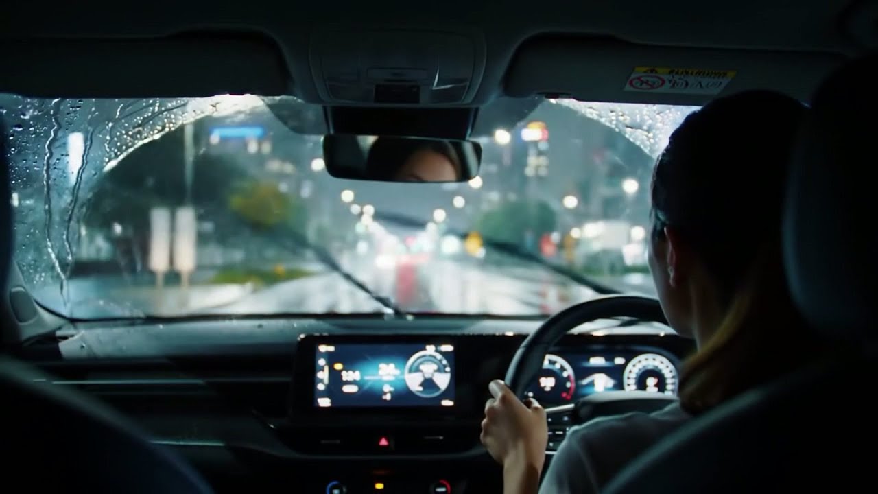 Boring Night Rain Driving - Dark Screen Gentle Rain for Study, Sleep
