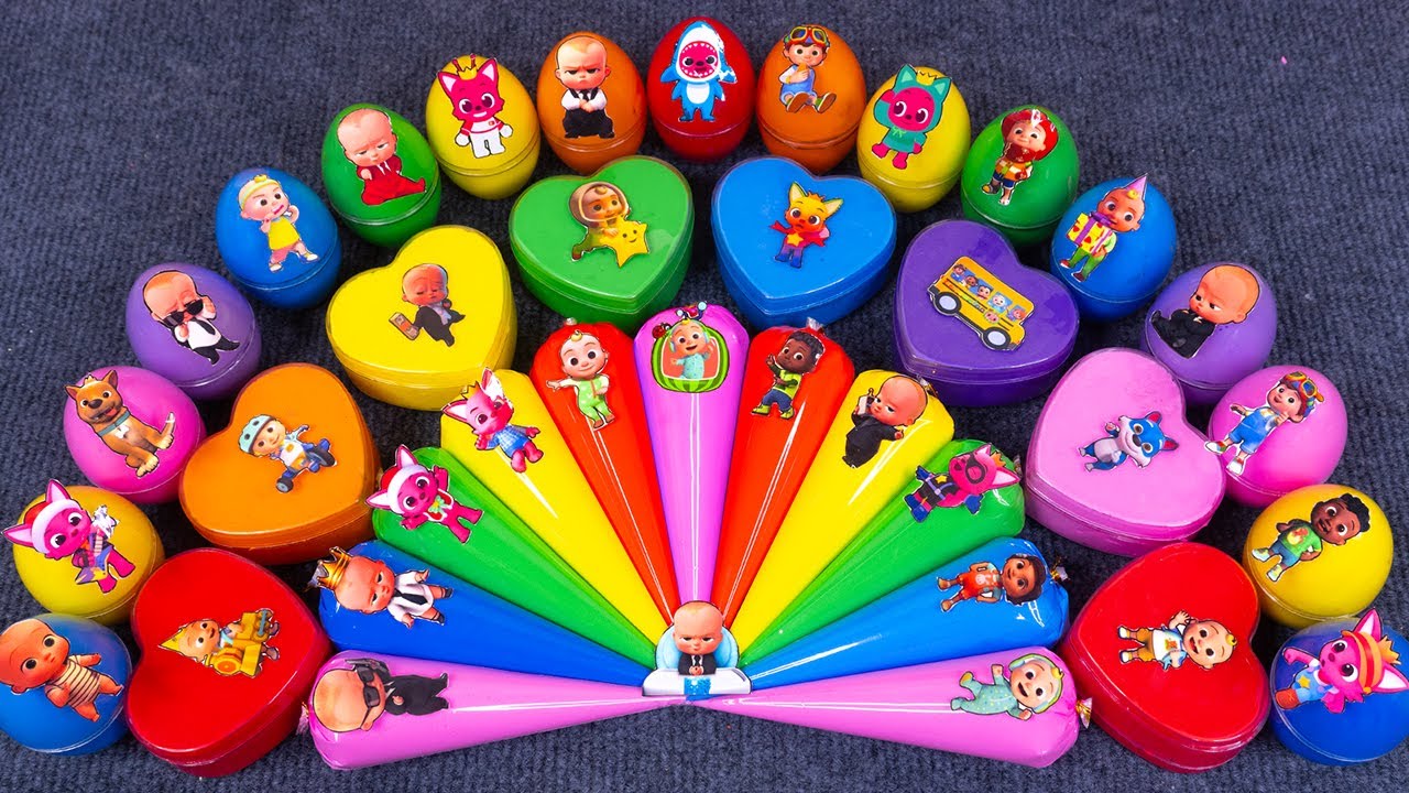 Pinkfong Piping Bag Slime Colors! Jeni & Bebefinn, Hogi Mix Cute Clay 💖 ASMR