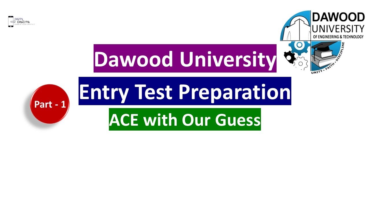 Dawood University Entry Test Preparation Part 1 | DUET Entry Test | Digital Discite