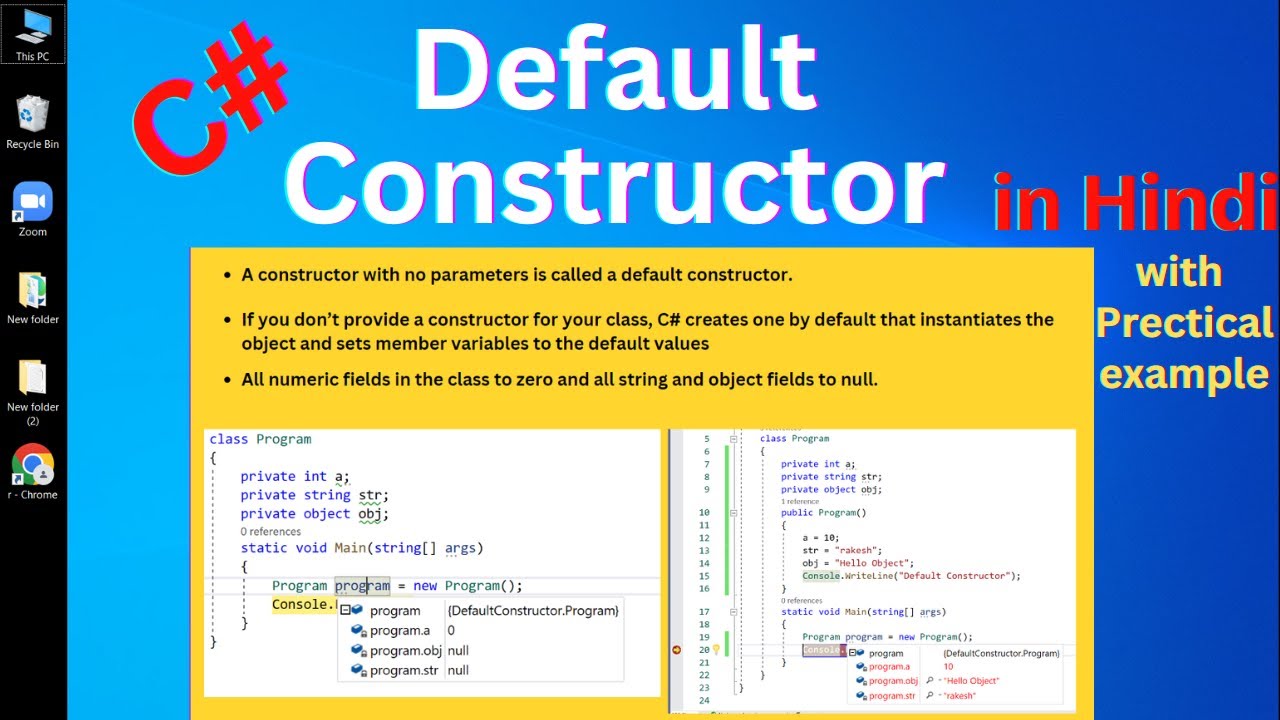 C# Default Constructor | In Hindi