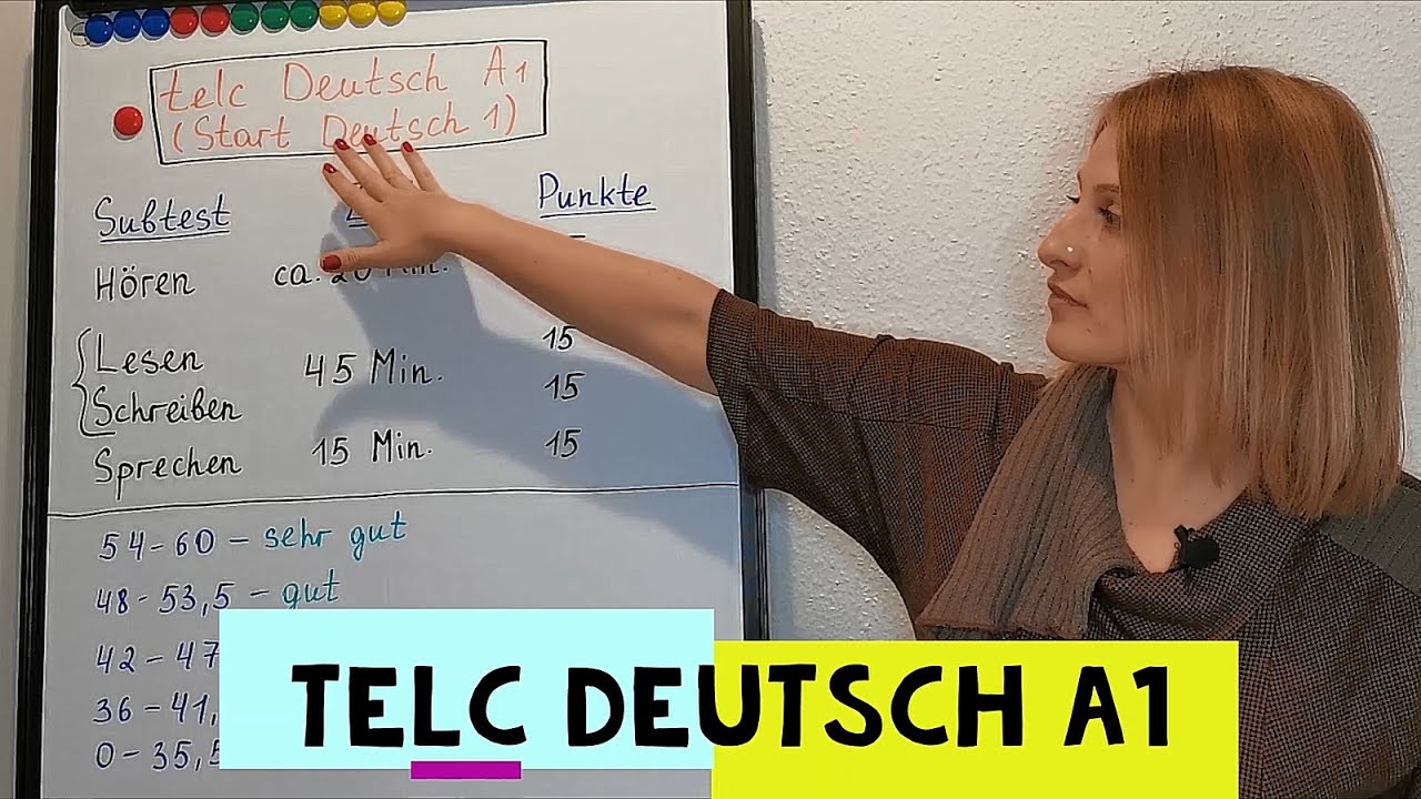 telc Deutsch A1 (Start Deutsch 1) (Subtests: H&ouml;ren, Lesen, Schreiben, Sprechen - Zeit, Punkte) - A1