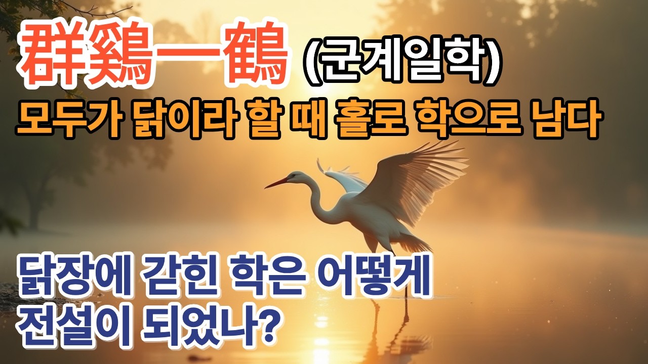 튀고 싶어 안달 난 세상, '진짜'는 가만히 있어도 드러납니다 : 군계일학(群鷄一鶴) [고사성어, 사자성어, 한담, 漢談, 한자, 고전, 고전지혜, 동양철학, 중국고전]