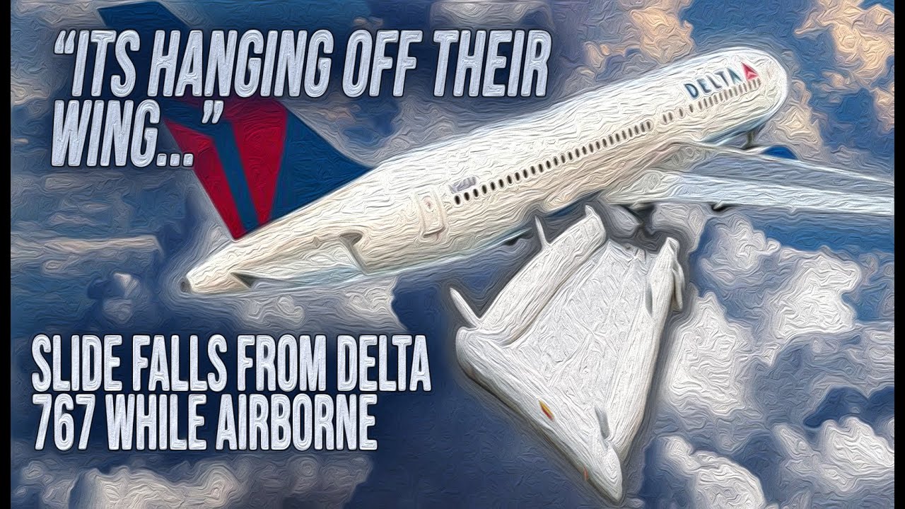It's Hanging Off Their Wing!  |  Emergency Slide Falls Off Delta 767 While Airborne at JFK