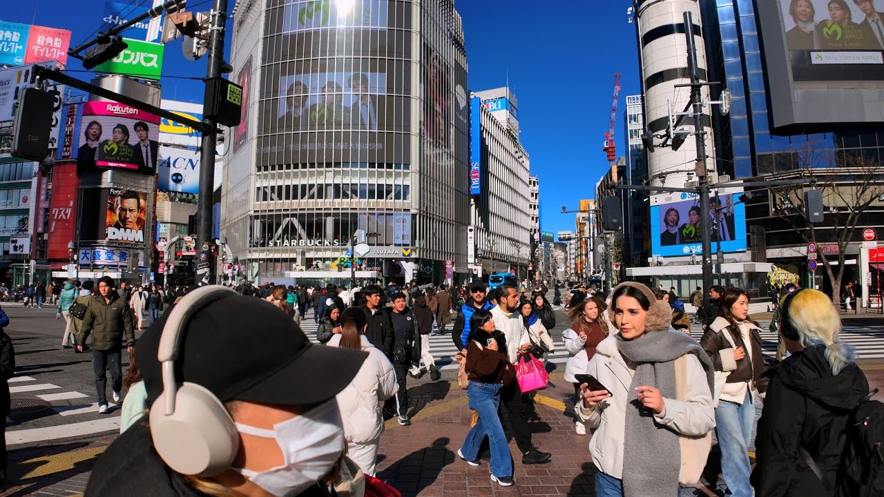 4K Shibuya city walking tour & sightseeing Omotesando. Tokyo, Japan. 