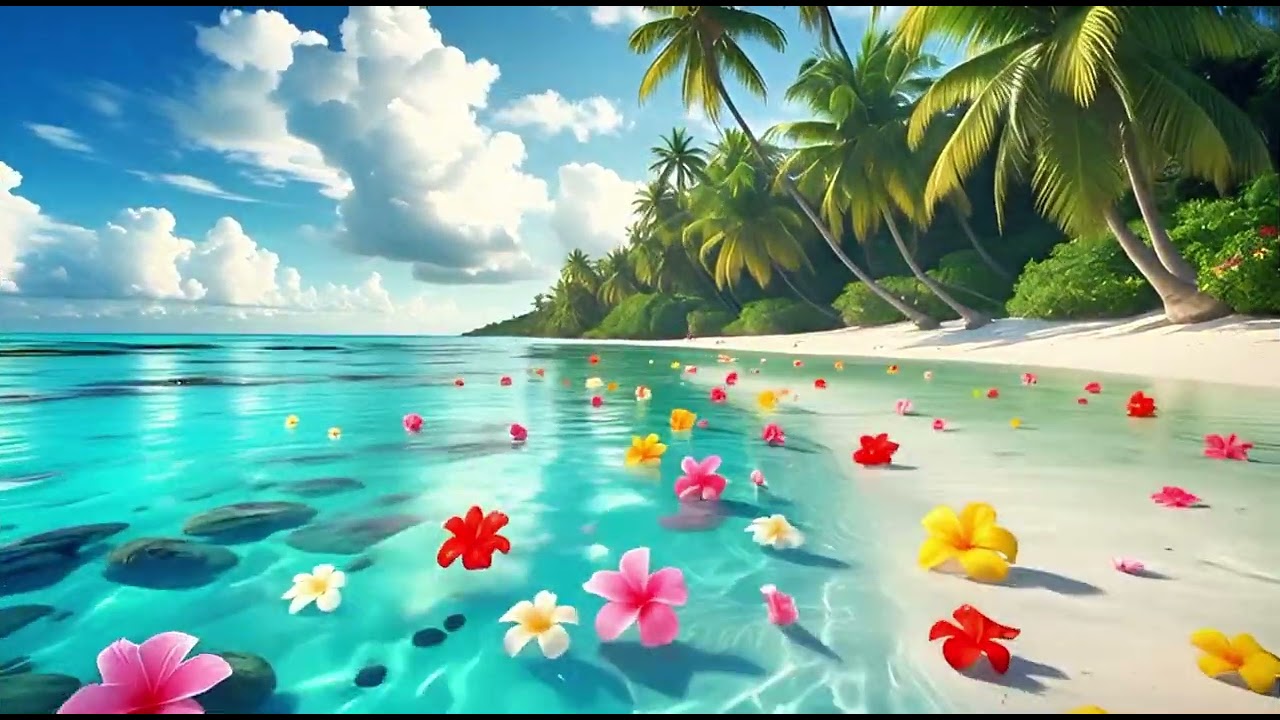 🌺 Ocean Waves, Seagulls & Warm Slow Piano
